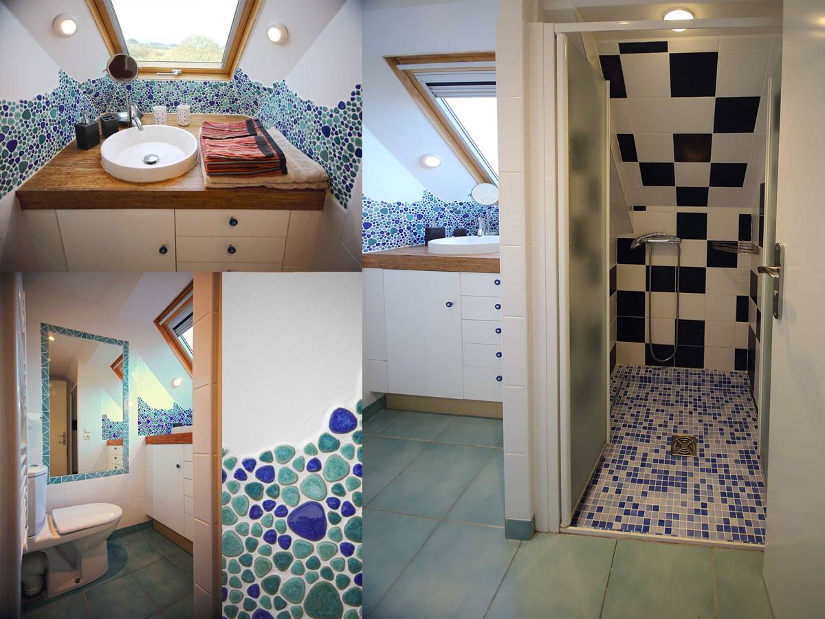 4x3 Salle de Bain Bleue