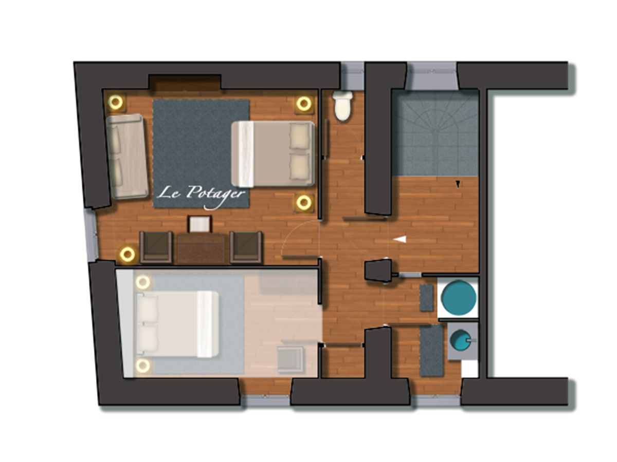 Chambre Le Potager, pour 2 ou 3 personnes