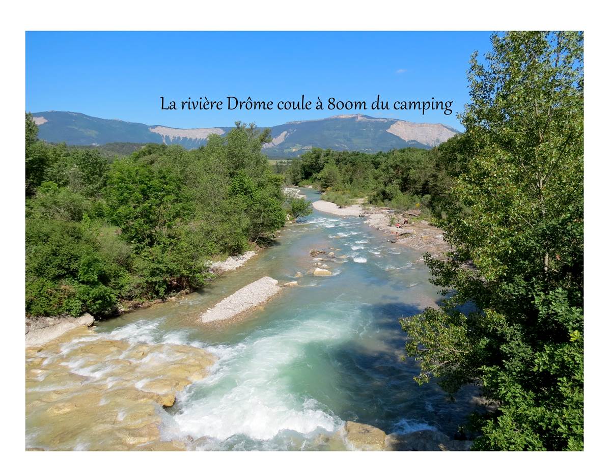 La rivière Drôme s'écoule à 800m du camping les ecureuils Recoubeau Jansac