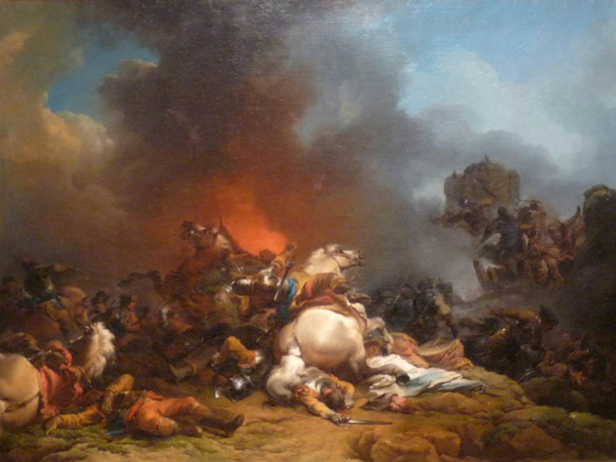 Philippe-Jacques de Loutherbourg, Une bataille, 1767. Dépôt du musée du Louvre au musée d'art et d'histoire de Cholet