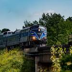 Train Orford Express sur le pont d'Eastman