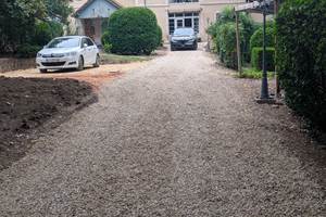 Le parking privée en cours de réalisation