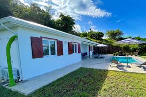 Piscine au sel avec une grande terrasse