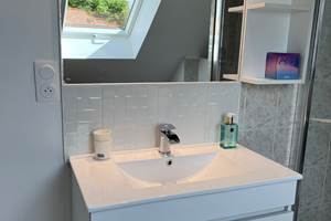 salle de bain vue sur terrasse