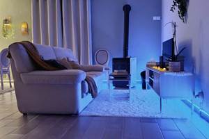 Salon ambiance cocooning Gîte Nid d' Etoiles