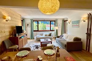 Grand séjour avec vue dégagée sur les montagnes (appartement de 65 m2)