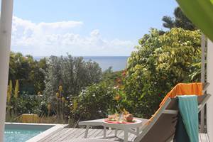 Iguane House villas & Micro Spa Villa Corail terrasse vue mer