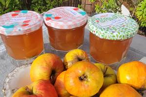 pommes du jardin et leur gelée