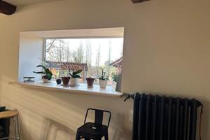 Pièce à vivre maison de maître vue étang