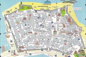 Situation Appartement rue Ste Barbe  -Trajet intra-muros l'été
