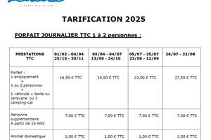 tarifs