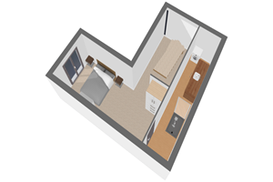 plan 3d du sous sol / 3d plan of the basement