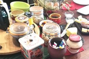 thé, chocolat, café, jus d'orange