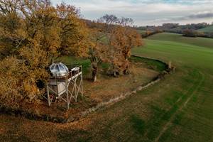 Vue aérienne de la Bulle au sommet du chêne