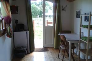 la roulotte "nature et bois" vue de l'interieur