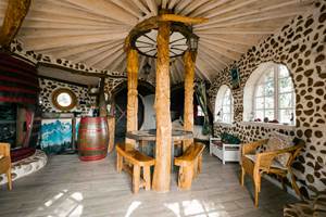 vue intérieure cabane des hobbits