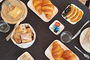Notre petit déjeuner, avec des produits frais et locaux