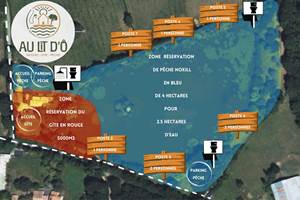 Plan de Masse du Gîte et Location de Pêche No-kill