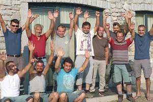 les golfeurs contents