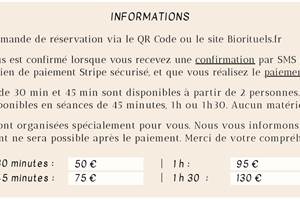 Informations et tarifs Massages