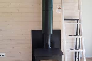 Cabane du Cerf, poêle à bois