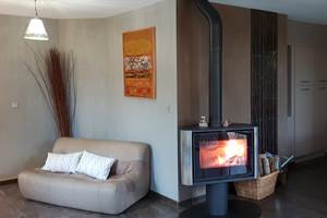 Séjour et poêle à bois