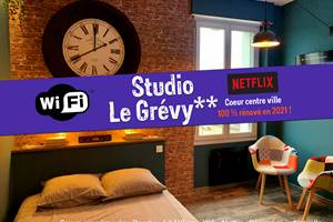Studio Le Grévy - Lit 140 cm - Douche - Cuisine équipée - Wifi gratuit - Netflix