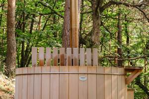 Bain nordique chauffé au feu de bois