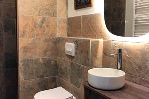 salle de bain chambre verte