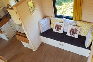 Cabane de l'Ecureuil, cuisine et salon