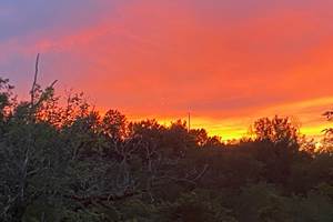 Coucher de soleil depuis la terrasse de la villa