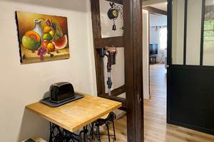 Gîte du merle , la cuisine , coin repas
