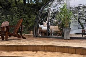 La Bulle "Le Repère du Bûcheron" et sa grande terrasse en bois pour un confort haut-de-gamme en pleine nature