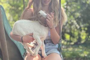 un moment de tendresse entre Ambre et Aladin