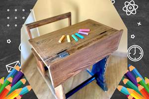petit banc d'école la demoiselle ô bois