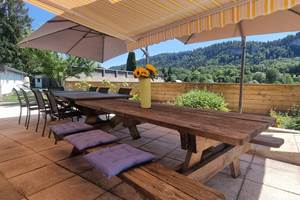 terrasse vu montagne