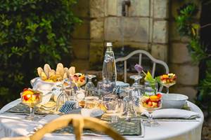 Petit déjeuner coin fontaine