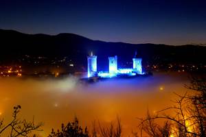 Le Chateau de Foix- Brume nuit