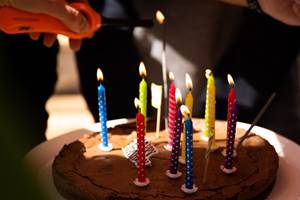 Formule anniversaire avec le gâteau au chocolat