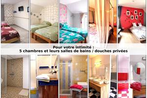 6 chambres / 6 salles de bains privées