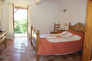 Chambre terrasse, vue jardin
