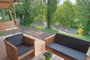 camping-la-perle-creuse-tente safari-5 personnes-Colorado-vue extérieure terrasse