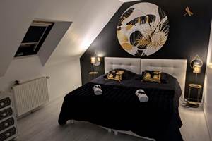 Chambre nuit dorée gîte de groupe 14 personnes