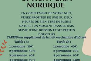 Descriptif de l'option bain nordique. A réserver en avance