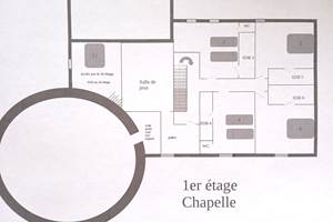 plan 1er étage. accès chambre 12 par le 2è étage