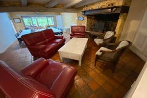 salon et cheminée de la villa