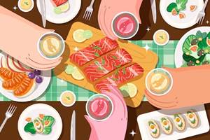 Illustration Dîner pèlerin