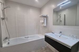 Salle de bain grande baignoire avec douche intégrée