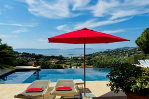 Vue panoramique piscine et mer Villa Thalassa
