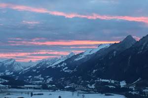 coucher de soleil en hiver